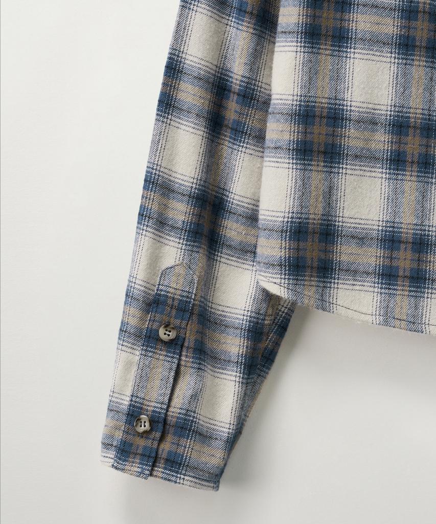 Seteo (W) Classic Flannel Check Shirt Blue