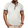 Men’s Slim Fit Lightweight Breathable Raglan Sleeve Henley Neck Short Sleeve Athletic Casual Shirt Top