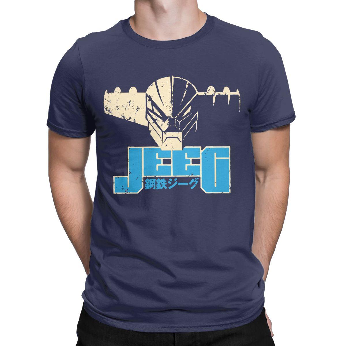 

063 Steel Jeeg Head T Shirts for Men 100% Cotton Funny T-Shirts Crew Neck Robot Tee Shirt Short Sleeve Clothes Original 4XL