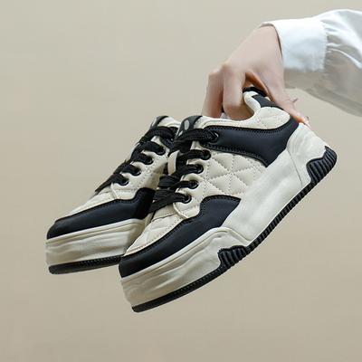 Kleine weiße Schuhe Damen 2025 Frühling neuer Student koreanische Version ins vielseitige dicke Grundplattenschuhe Frühling und Herbst Freizeitschuhe KT2602