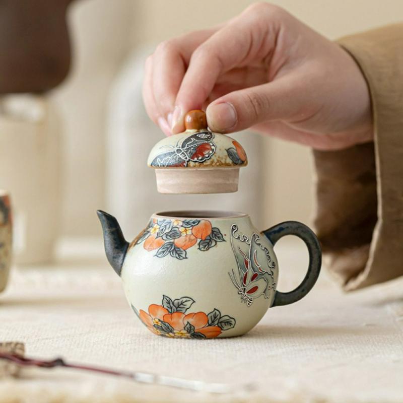 150ML Chinese Hand-painted Ceramic Teapot Vintage Household Kung Fu Teapot Infuser Pot Tea Soaking Kettle Teaware Supplies New
