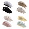 Solid Color Double-sided Beret Plaid Octagonal Caps Fashion Women Beanie Hat  Girls