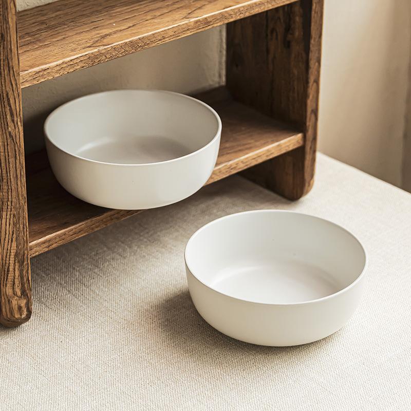 Matte Solid Color Ramen Bowl Household Bowl Salad Bowl Restaurant Tableware Bowl Soup Bowl Noodle Bowl Simple Vegetable Bowl Deep Bowl
