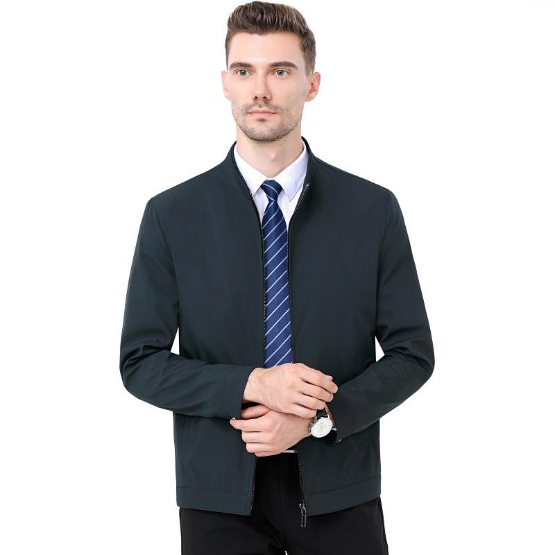 

Men s 2022 Autumn Stand-up Collar Casual Jacket – Trendy, Thin Style for Middle-aged Men M зелёный