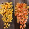 Faux Plant Garland for Seasonal Decor 5?Fork Artificial Maple Leaf Hanging Vine, Fake Foliage Wall Autumnal Festivals Plant, Simulated Greenery Vine