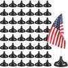 48 Pack Mini Desk Flag Stands Black Small Base Table 1 Hole Desktop Flag Stand Holds 5 X 8 Inches Stick Flags for Party Office Desk Centerpiece