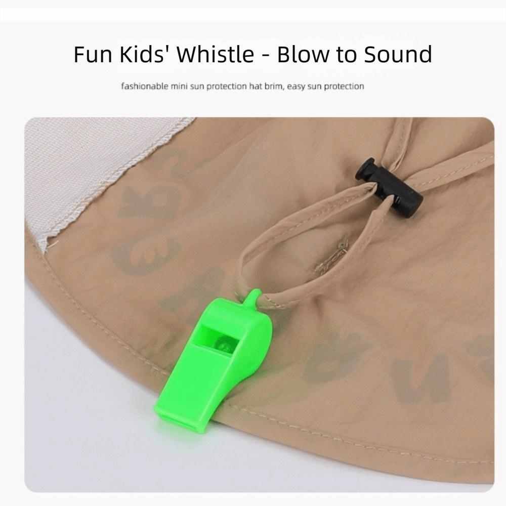 Big Brim Children'S Sun Hat Extended Shawl Foldable Whistle Sunscreen Hat Thin Breathable Cartoon Fisherman Hat Spring