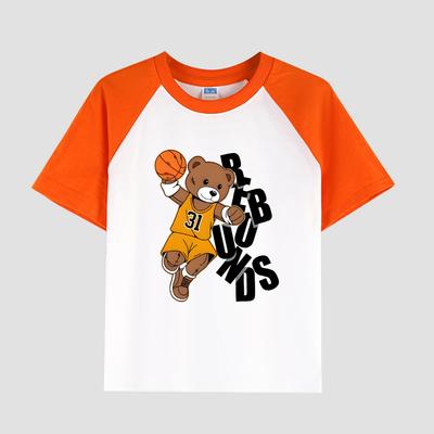 Boys' Casual Short Sleeve T-Shirt Featuring Sleeve Insert, Cotton Fabric, Kids' Fashionable Summer Top