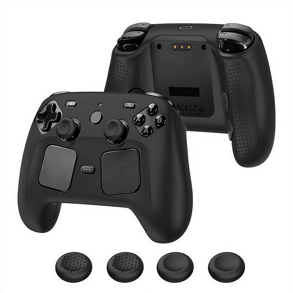 Silicone Game Controller Case With Joystick Cap For Steam Controller 2 Stylish Soft Shell Protective Cover Gaming Accessories