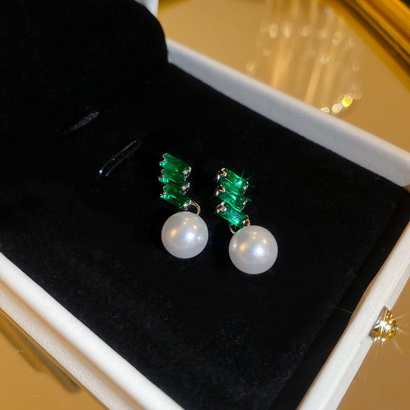 Silver Needle Pearl Heart Earrings - 2025 Korean Trend, Minimalist Flower Dangle Studs for Women's Elegant Style