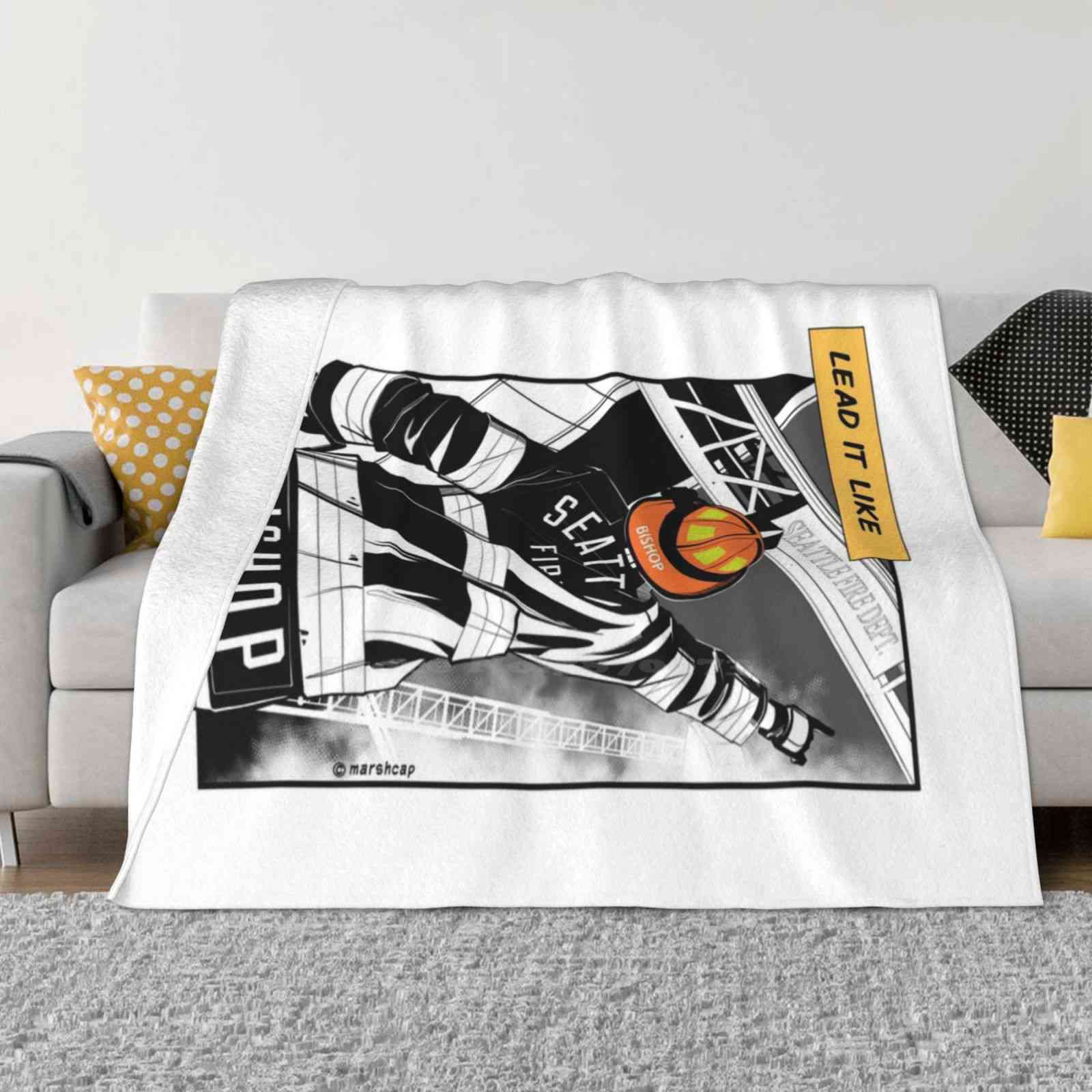 Lead It Like Bishop Latest Super Soft Warm Light Thin Blanket Station 19 Maya Bishop Captain Bishop 30x40in