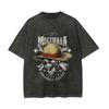 Mens Tshirt One Piece Anime Luffy Mugiwara Straw Hat Print Washed Cotton Casual Short Sleeve Tees Summer Streetwear Casual Top