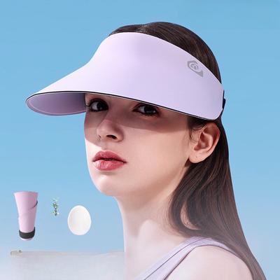 Spurloser integrierter Sonnenschutzhut mit breiter Krempe, faltbarer Empty Top Hat für Damen