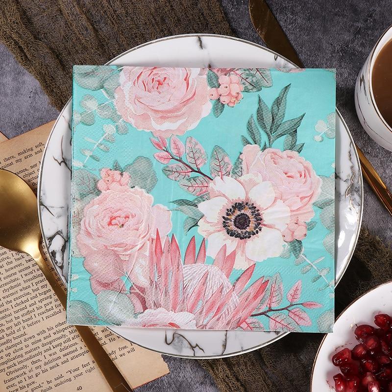 

Одноразовые салфетки для вечеринок двухслойные, 20 шт./упак., цветочный узор 20Pcs