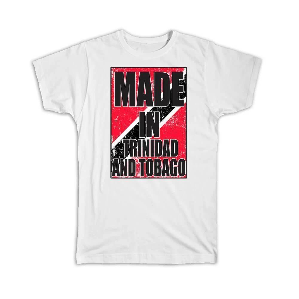 Gift T-Shirt : Made In Trinidad and Tobago Flag Artistic Trinidadian Expat 4XL