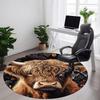 1PC Highland Cow Floral Office Round Area Rug, Indoor Mat Suitable ForOffice, Under Office Chairs Bedroom Living Room Home Decor, Room Deco G015