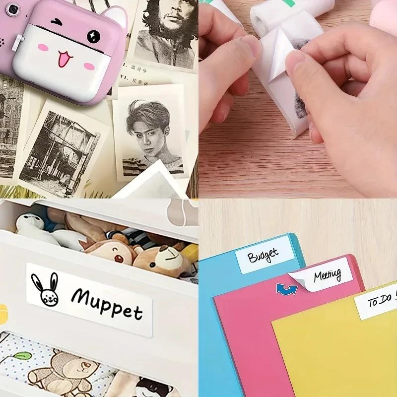 Thermal Paper 57mm Wide Roll, Label Sticker, Suitable for Mini Printer, Children's Camera