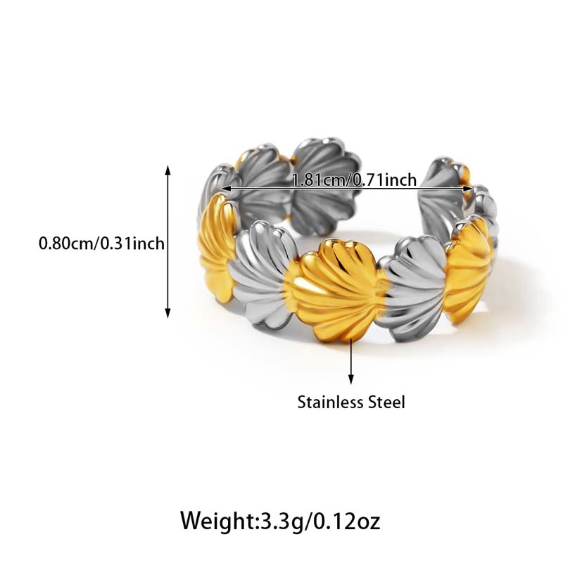 

Stainless Steel Double Color Rings for Men Women Chunky Multi-Layer Hollow Star Open Rings Not Fading Luxury Jewelry 2025 New