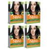 Nisha Permanente Haarfarbe Naturschwarz 10G X Packung mit 4 Seidig Glänzend Grauabdeckung Langanhaltende Haarfarbe