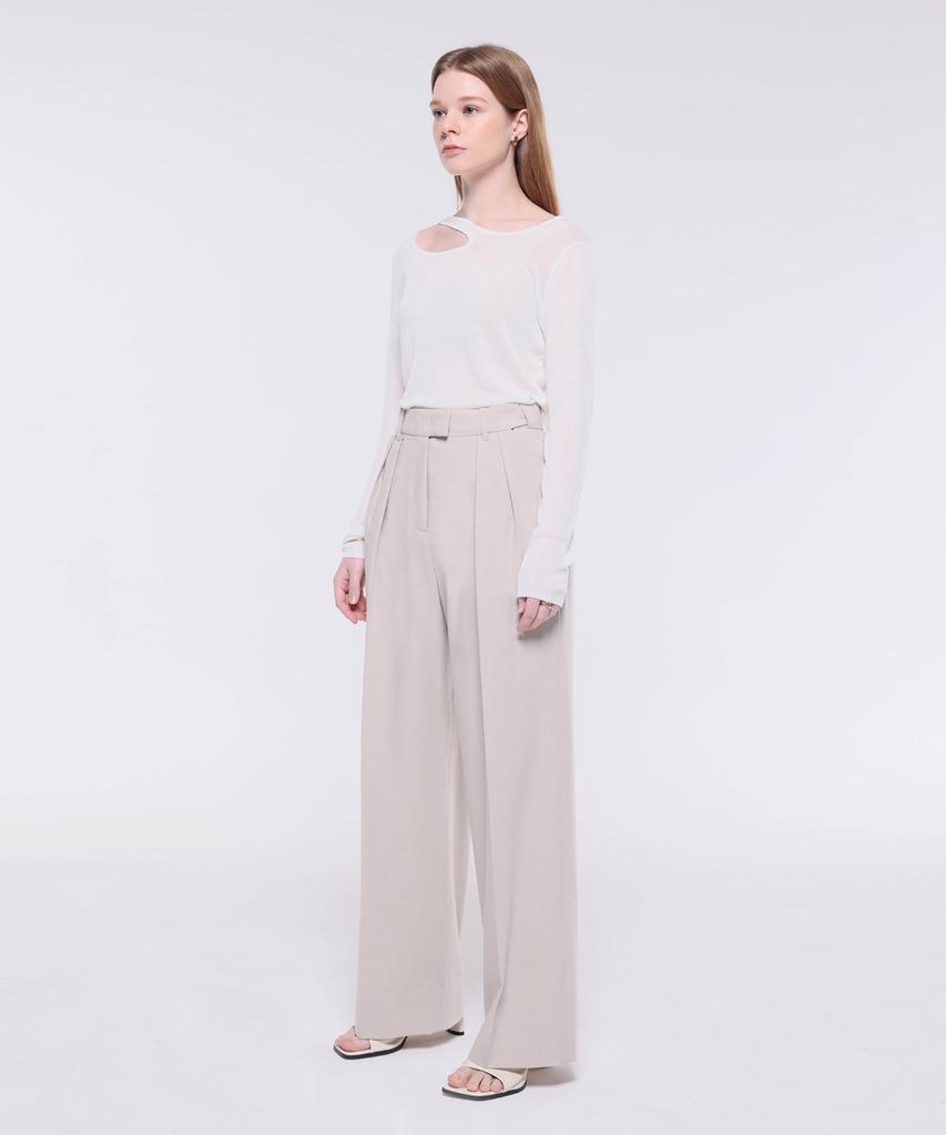 Kankeu Hidden Band Slacks - Beige