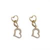 Silver Needle Korea Dongdaemun Diamond Hollow Love Earrings Simple Fashion Temperament Earrings Sweet Earrings Women