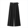 Spring 2025 Women's Wide-Leg Pleated Pants with Belt Decor