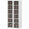 CD/DVD Storage Column Shelves, Set of 2, 12 Compartments, 204 CDs, 21 x 22.5 x 88.5 cm, White