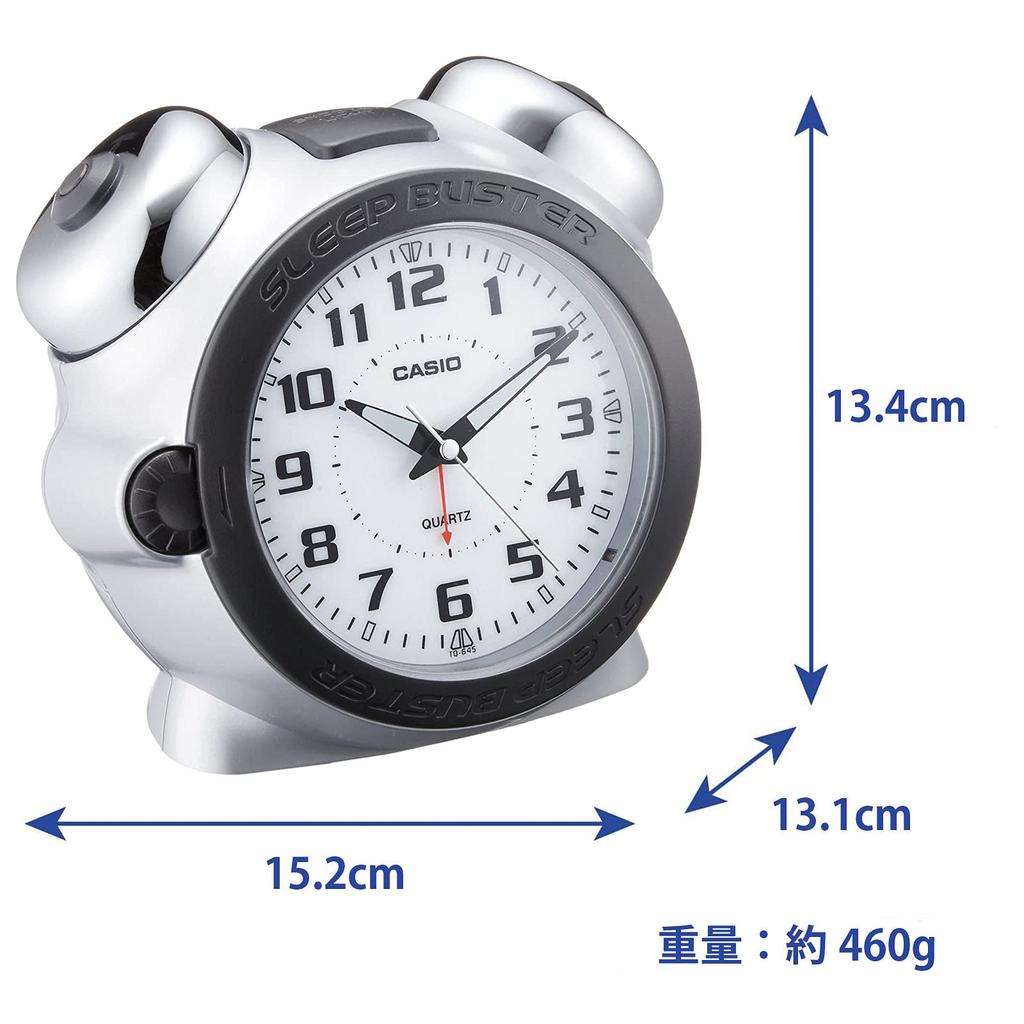 Casio Alarm Clock Explosive Alarm Clock Bell Silver Analog Sleep Buster Snooze Light TQ-645S-8JF