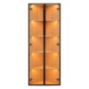 LED glass cabinet 62x35x160cm – oak exterior, light strip, dust-proof, tempered glass, corner cabinet with door – bookshelf, wine cabinet