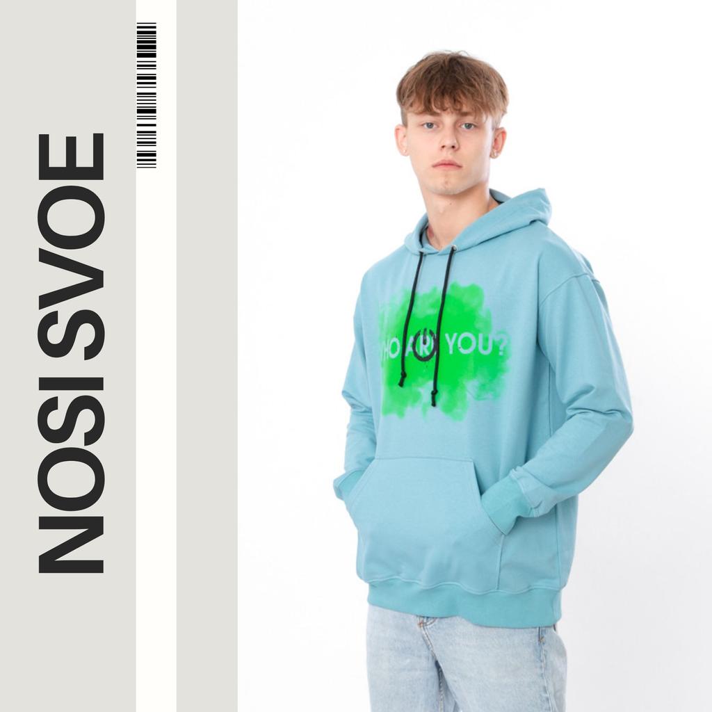 Men’s Hoodie with Bold Graphic Print – Relaxed Fit & Soft Cotton Blend, Any Season, 3363-057-33-2 HC