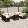 VidaXL Garden Furniture Set and Cushions 11 Pcs Brown Braided Resin 3268153