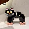 Portaspazzolino Gatto Carino Porta, Forma con Foro di Drenaggio, Porta Resistente alla Muffa Doppia Foro Organizzatore in Ceramica per Accessorio Bagno Resistente alla Muffa