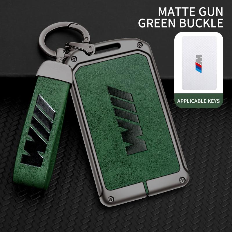 RPGN6 For BMW Smart NFC Card M 3 5 7 Series X1 X3 X5 X6 X7 535le Alloy Leather Car Key Case Cover Shell Keyless Protection Accessories
