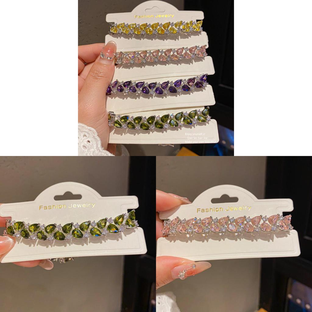 Doppellagiges Zirkon Wassertropfen Schmuckarmband im femininen Stil für den täglichen Gebrauch