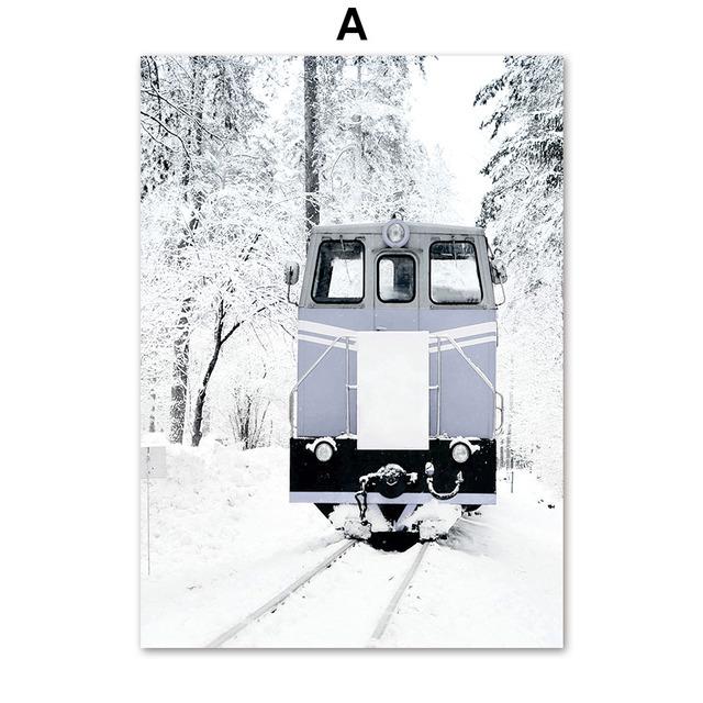 

Зимний снежный лес Пинета крупный рогатый скот пейзаж настенная живопись на холсте для декора гостиной постеры на скандинавскую тему и принты настенные панно 21*30cm