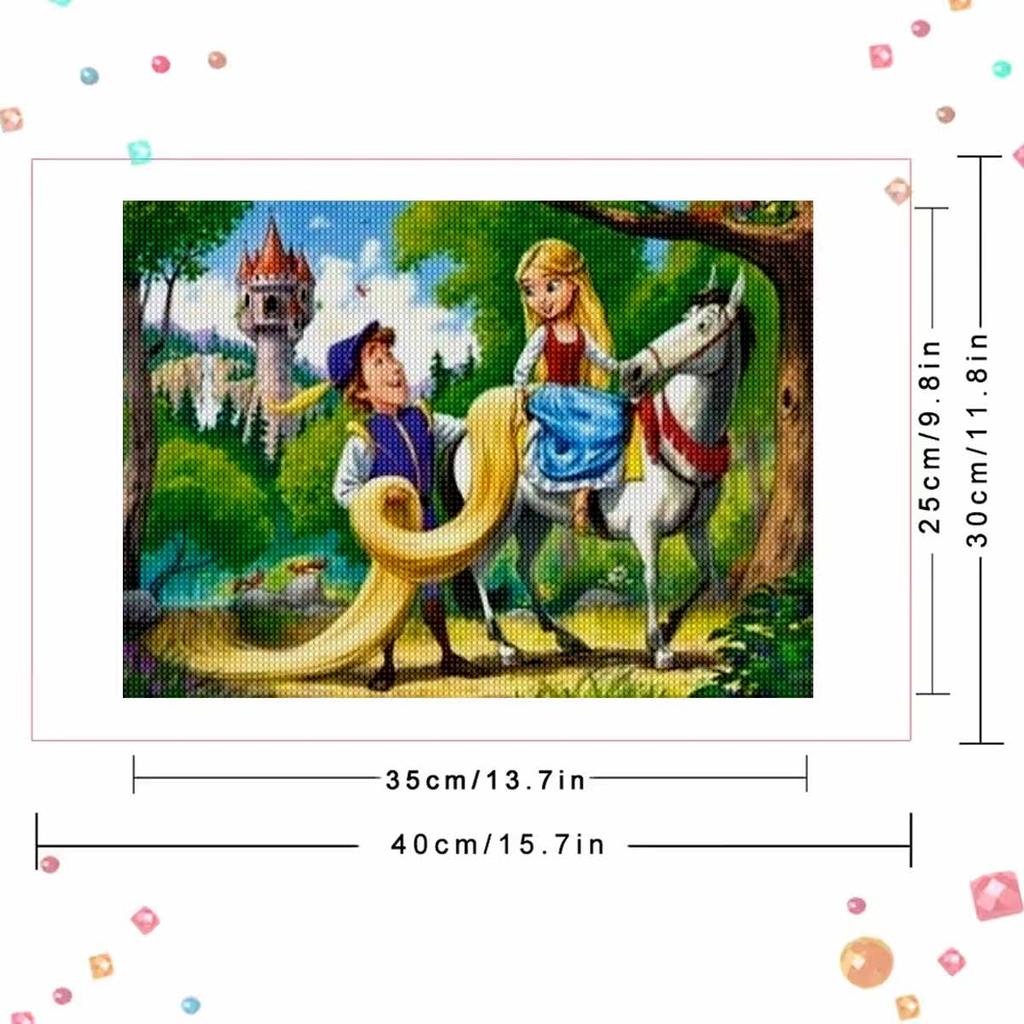 Full Round Diamond Painting Rapunzel and The Prince Art Rhinestone Picture Mosaic DIY 5D Cross Stitch Embroidery Home Decoration
