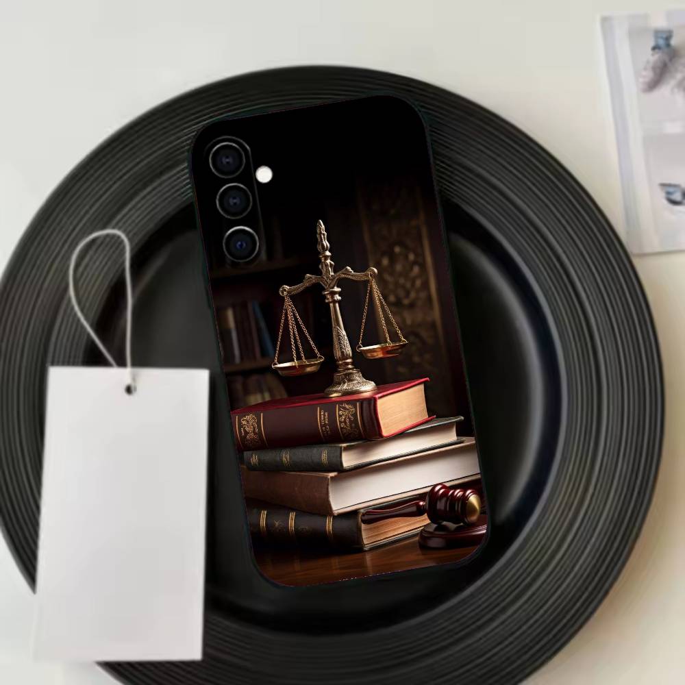 Law Lawyer J-Judge Justice Phone Case Black Silicone Soft For Samsung Galaxy A73,A72,A71,A70,A53,A52,A51