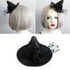 Small Witch Hat Retro Black Witch Flower Hair Clip Decorative Halloween Hair Accessories for Party (Black Flower)