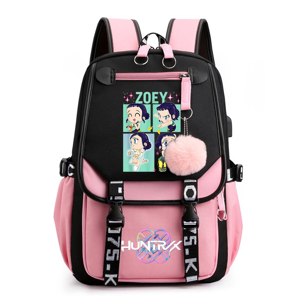 Anime Tecknad K-Pop Tryckt Ryggsäck Skolväska för Tonåring Student Flicka Pojke Bokväska Stor Kapacitet Vattentät Resväska Barn Gåva Rucksak