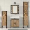 Bathroom Furniture Set with Shelf and Door 4 pcs Brown Wood Based Material