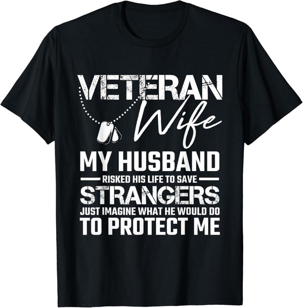 Veteranen-Ehefrau Armee-Ehemann Soldat Spruch Cooles Militärgeschenk Unisex T-Shirt