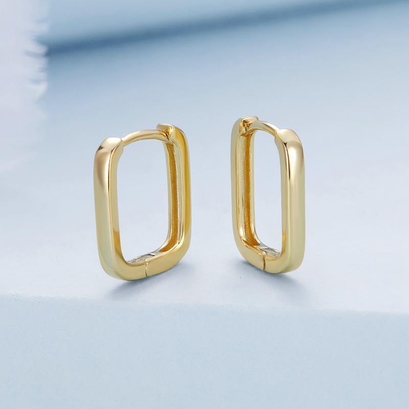 WOSTU 925 Sterling Silver 18K Gold Wedding Hoop Earrings Women Simple Star Geometric earring Drop Ear Studs Engagement Pendiente