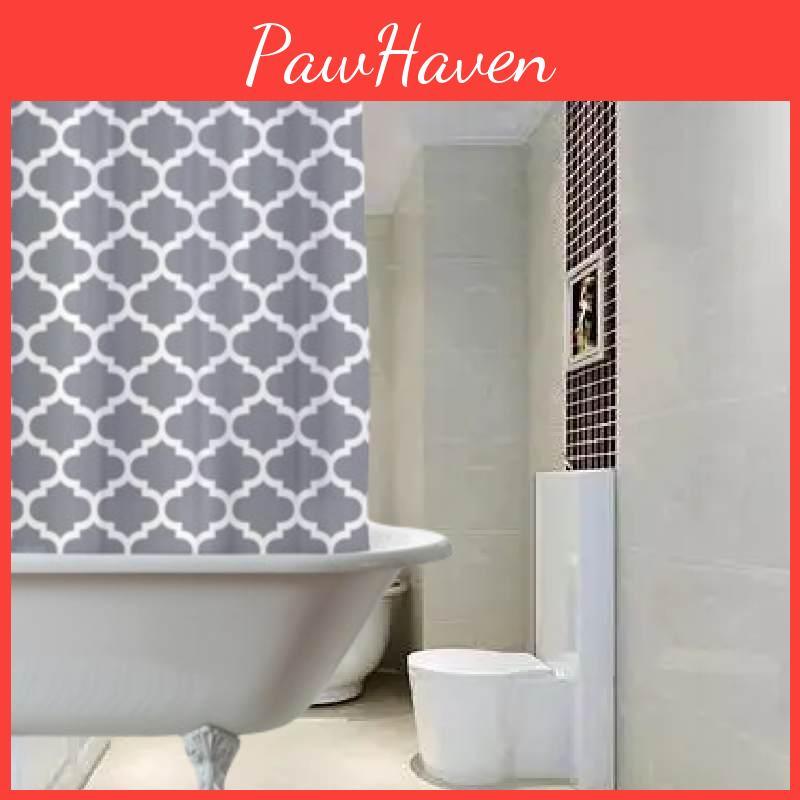 Custom Thick Polyester Waterproof Bathroom Shower Curtain With Digital Printing Nordic Style