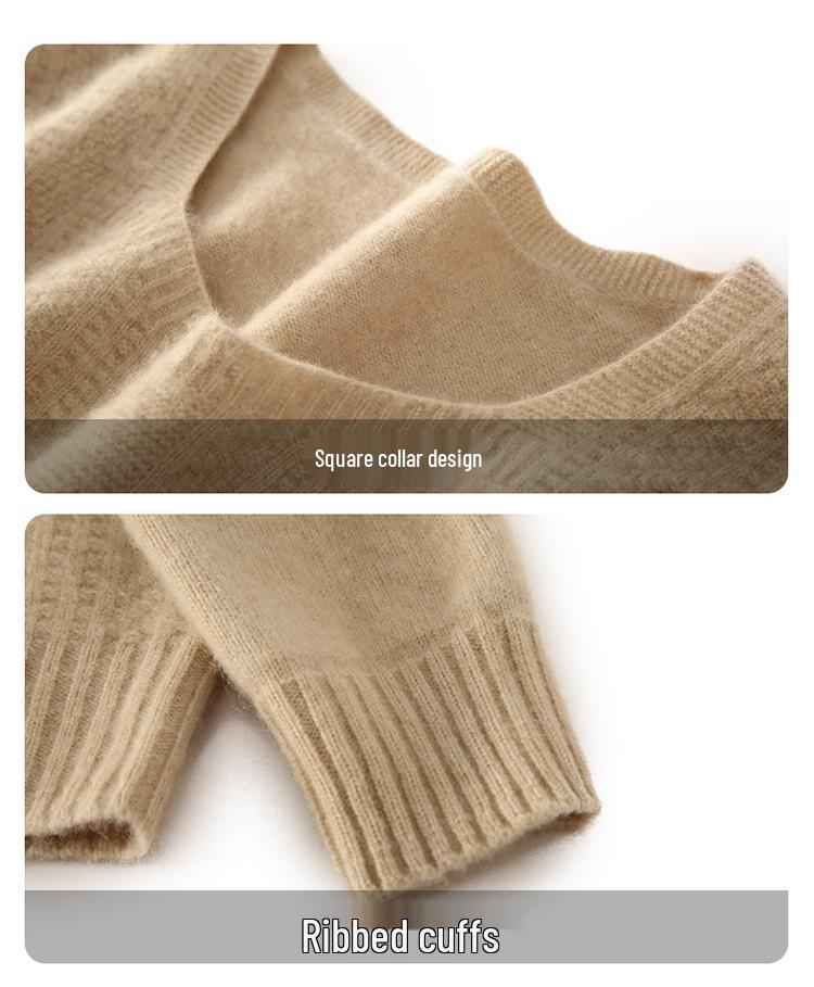 2026 Women's V-Neck Pure Wool Autumn/Winter Slimming Knitted Sweater