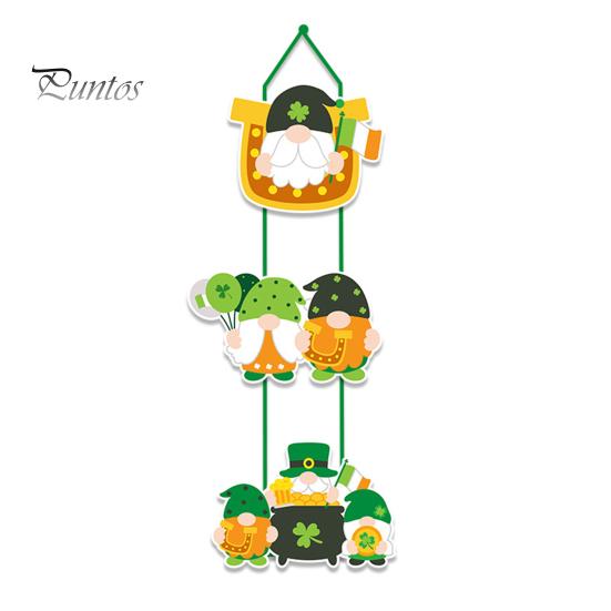 Door Sign St. Patrick's Day Ornament with Lanyard Creative Shape Classic Color Shamrock Hanging Pendant Wall Art Decor