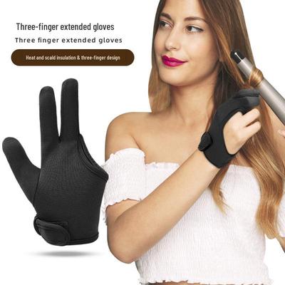 Heat-Resistant Three-Finger Hairdressing Gloves for Curling & Straightening