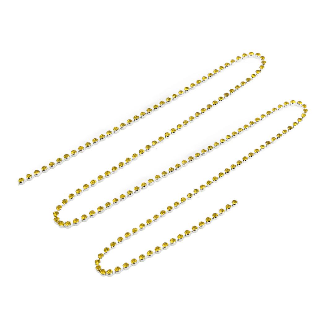 5 Yards Rhinestone Chain Strong Practicability Shiny Colorful Round Rhinestone Claw Chain for DIY Garment Decoration