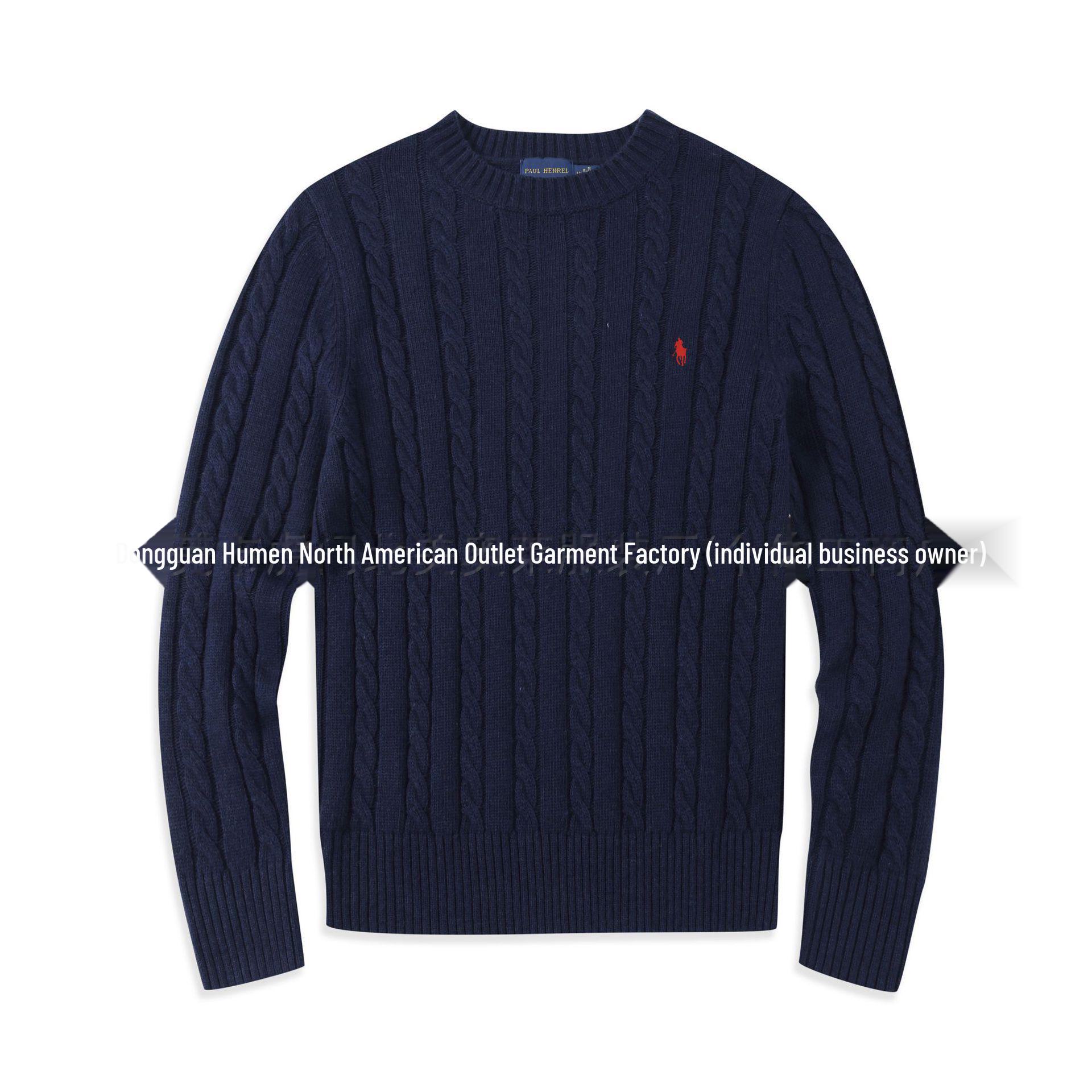 

Мужской шерстяной свитер с круглым вырезом и логотипом RL Pony - Casual Paul Design M