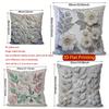 2D Floral Embroidered Pattern Decorative Pillow Covers Pattern Cushion Cover Suitable For Sofa Bedroom Car Pillow Cover