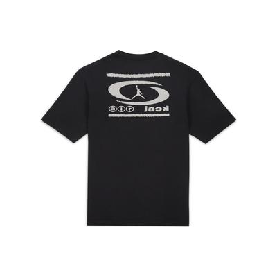 Jordan X Travis Scott Collaboration Ss24 Crew Neck Straight Fit Letter Print Short Sleeve T-Shirt Unisex Tops Black DZ5515-011